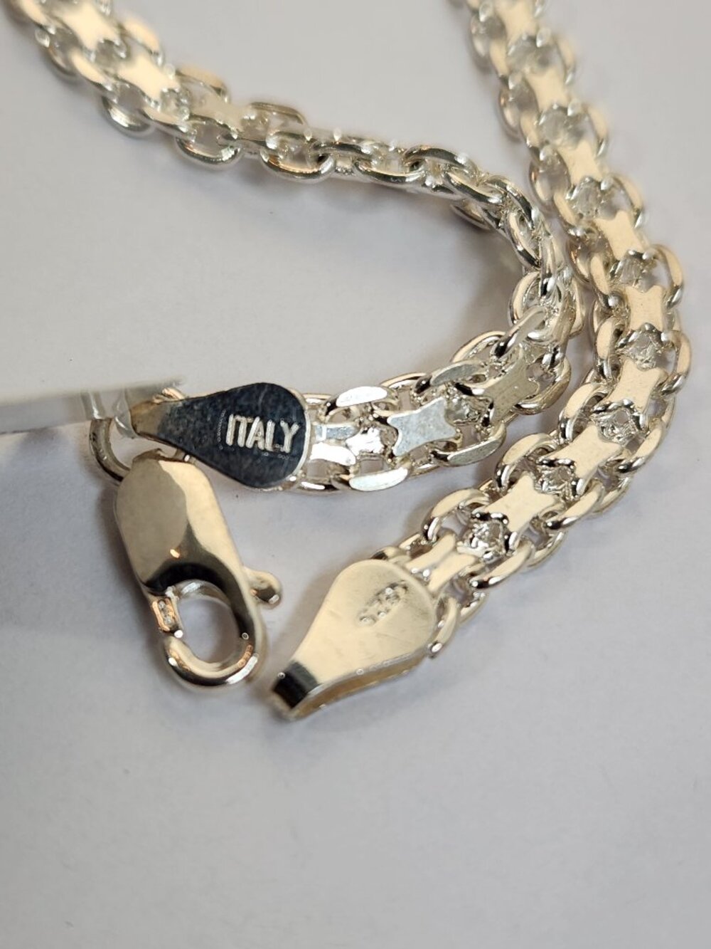 Vintage Italian White Gold Over 925 Silver Valentino Bracelet 7.5" NWT NOS - Picture 3 of 14